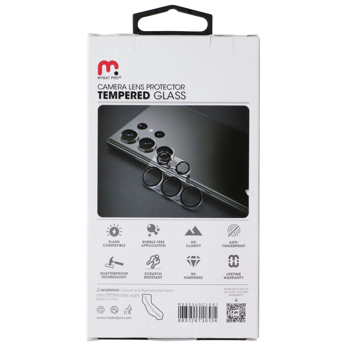 MyBat Pro Tempered Glass Lens Protector (2.5D) for Samsung Galaxy S23 Ultra Cell Phone - Screen Protectors MyBat Pro - Simple Cell Bulk Wholesale Pricing - USA Seller