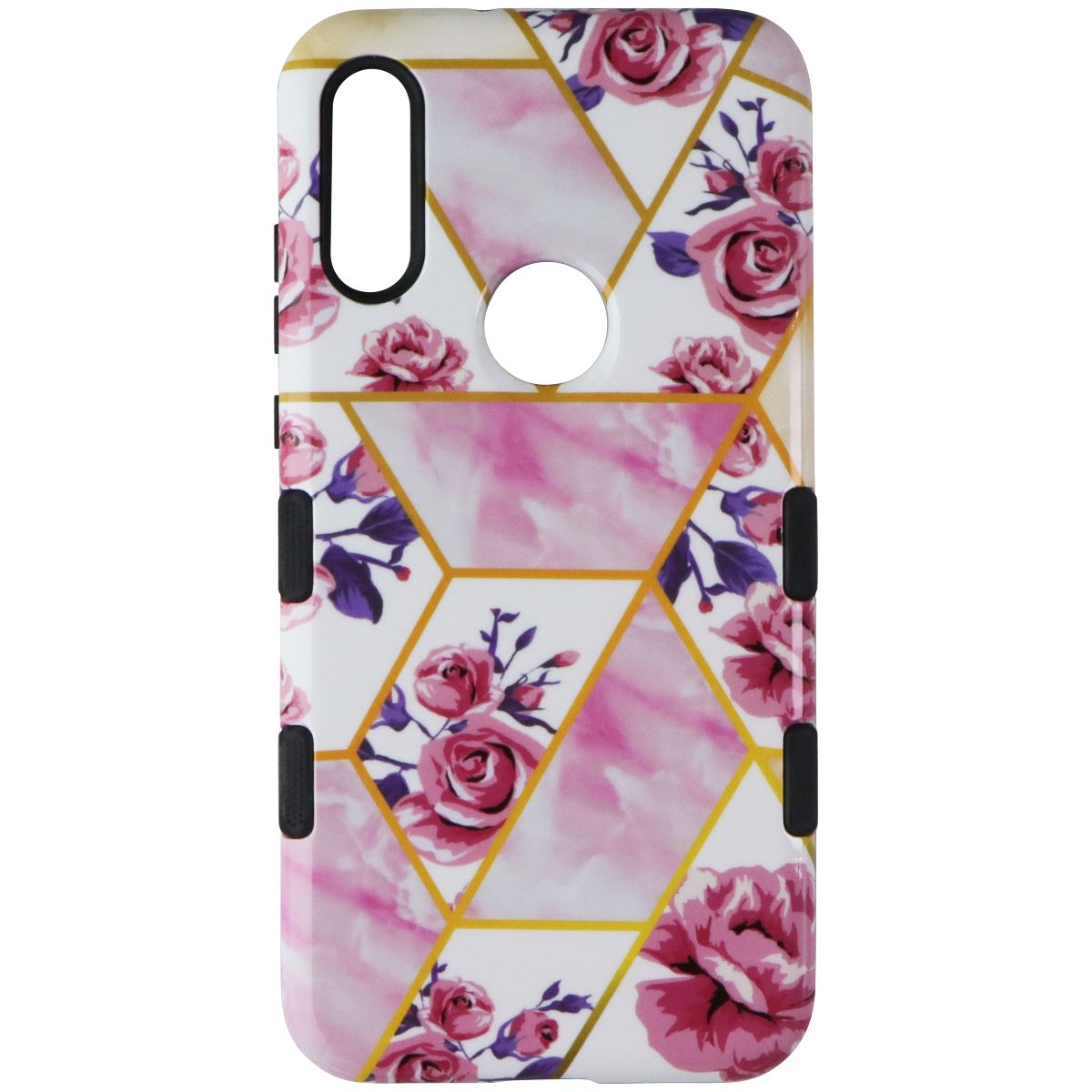 MyBat Premium Dual Layer Case for Motorola Moto E 2020 - Geometric Pink Flowers Cell Phone - Cases, Covers & Skins MyBat - Simple Cell Bulk Wholesale Pricing - USA Seller