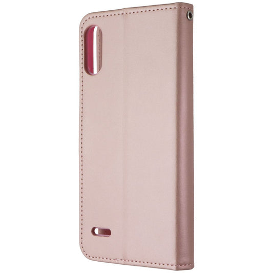 Mybat MyJacket Wallet Case for LG K22 - Pink Leather Cell Phone - Cases, Covers & Skins MyBat - Simple Cell Bulk Wholesale Pricing - USA Seller