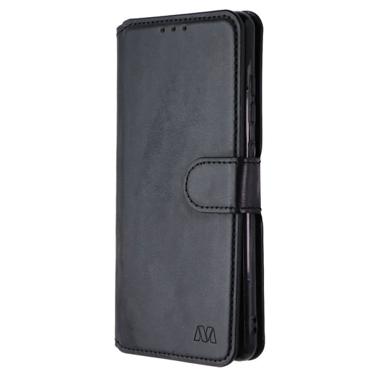 MyBat MyJacket Wallet Folio Case for Samsung Galaxy A52 (5G) - Black Leather Cell Phone - Cases, Covers & Skins MyBat - Simple Cell Bulk Wholesale Pricing - USA Seller