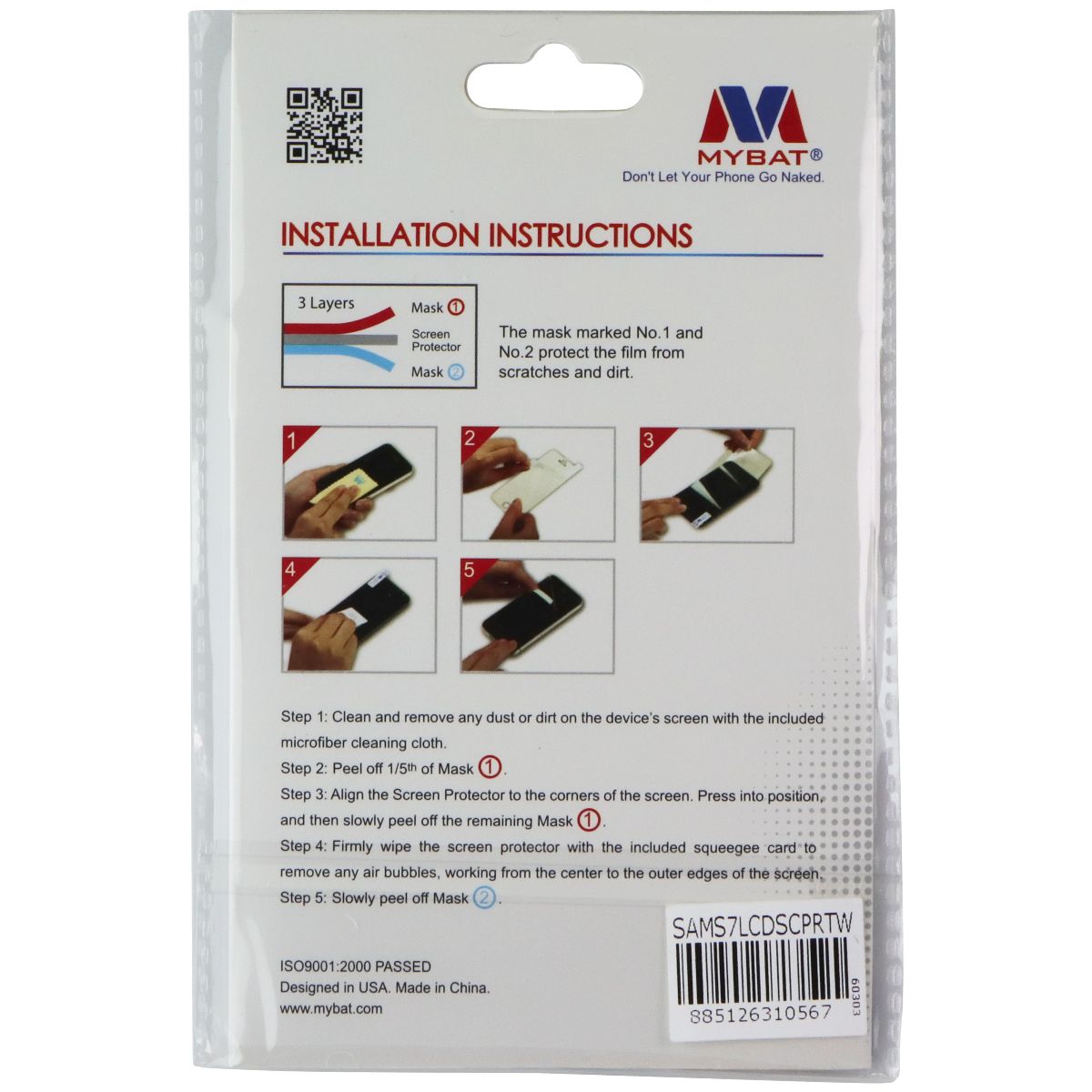 MyBat Screen Protector for Samsung Galaxy S7 - Twin Pack / Clear Cell Phone - Screen Protectors MyBat - Simple Cell Bulk Wholesale Pricing - USA Seller