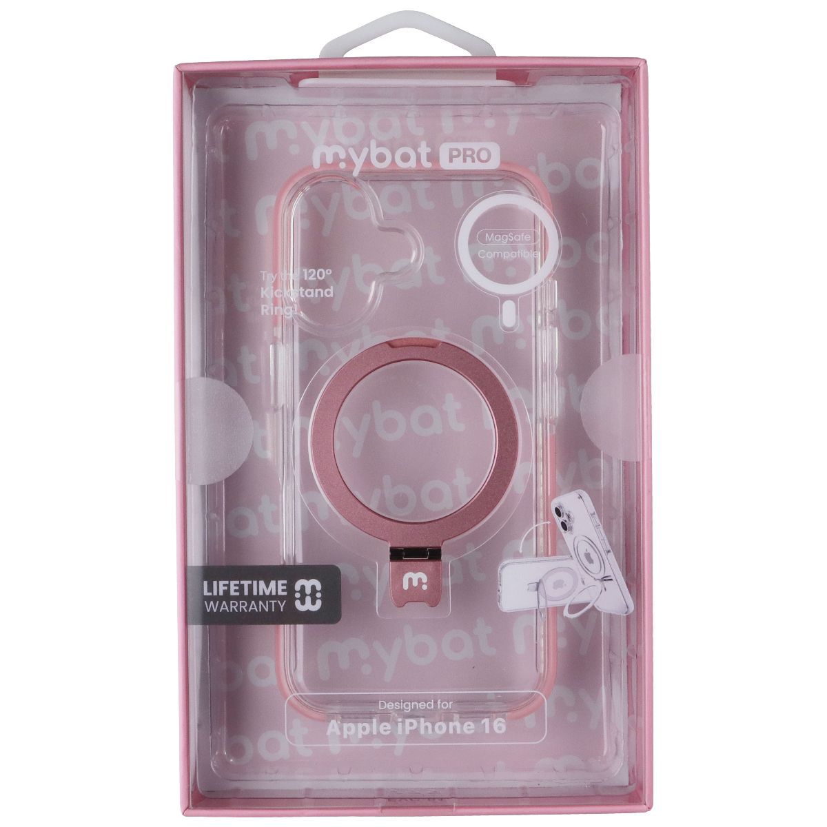 Mybat Pro Lure Series Kickstand Case for MagSafe for Apple iPhone 16 - Pink