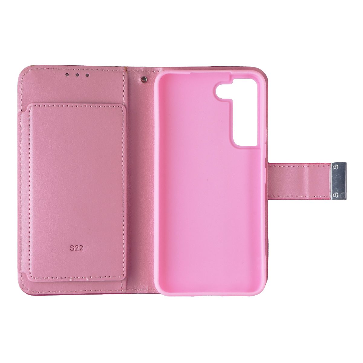 Mybat MyJacket Wallet Case for Samsung Galaxy S22 - Pink Leather Cell Phone - Cases, Covers & Skins MyBat - Simple Cell Bulk Wholesale Pricing - USA Seller