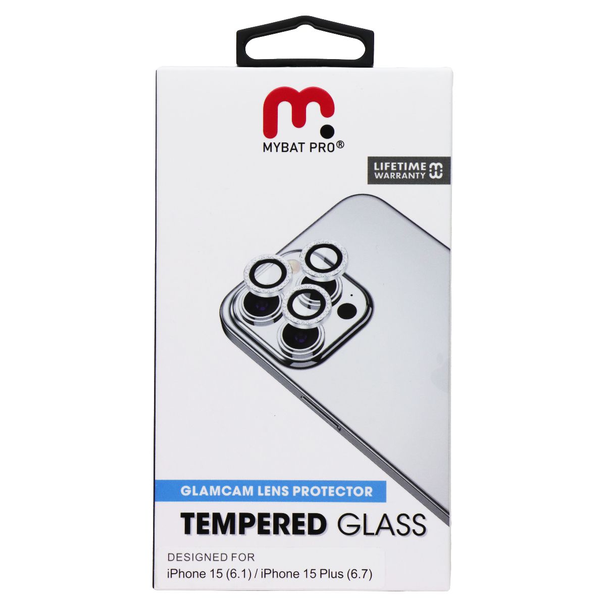 Mybat Pro Glamcam Tempered Glass Lens Protector for iPhone 15 / 15 Plus Cell Phone - Screen Protectors MyBat Pro - Simple Cell Bulk Wholesale Pricing - USA Seller