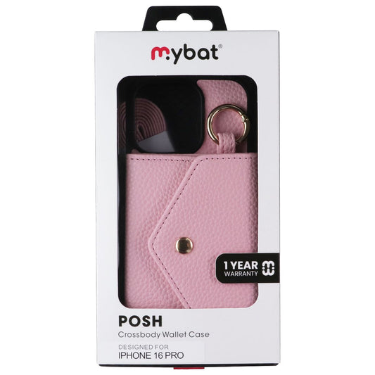 MyBat Posh Leather Crossbody Wallet Case for Apple iPhone 16 Pro - Pink Cell Phone - Cases, Covers & Skins MyBat - Simple Cell Bulk Wholesale Pricing - USA Seller