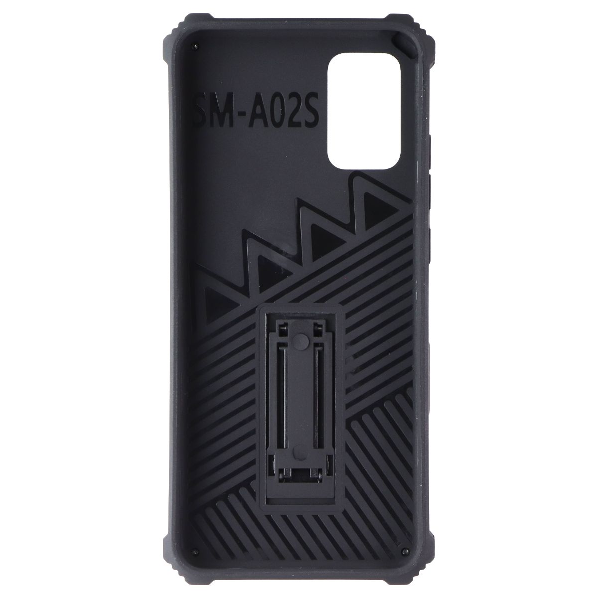 MyBat Sturdy Hybrid Protector Cover (with Stand) for Samsung Galaxy A02s - Black Cell Phone - Cases, Covers & Skins MyBat - Simple Cell Bulk Wholesale Pricing - USA Seller