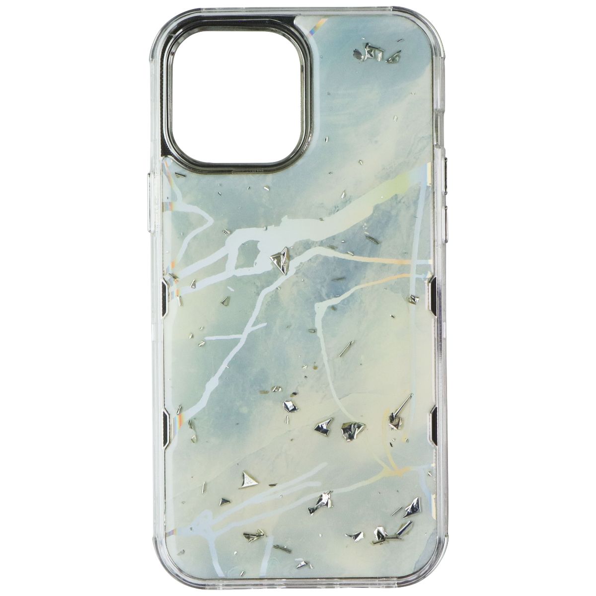 MyBat TUFF Hybrid Phone Protector Cover for iPhone 13 Pro Max - Silver Marble Cell Phone - Cases, Covers & Skins MyBat - Simple Cell Bulk Wholesale Pricing - USA Seller
