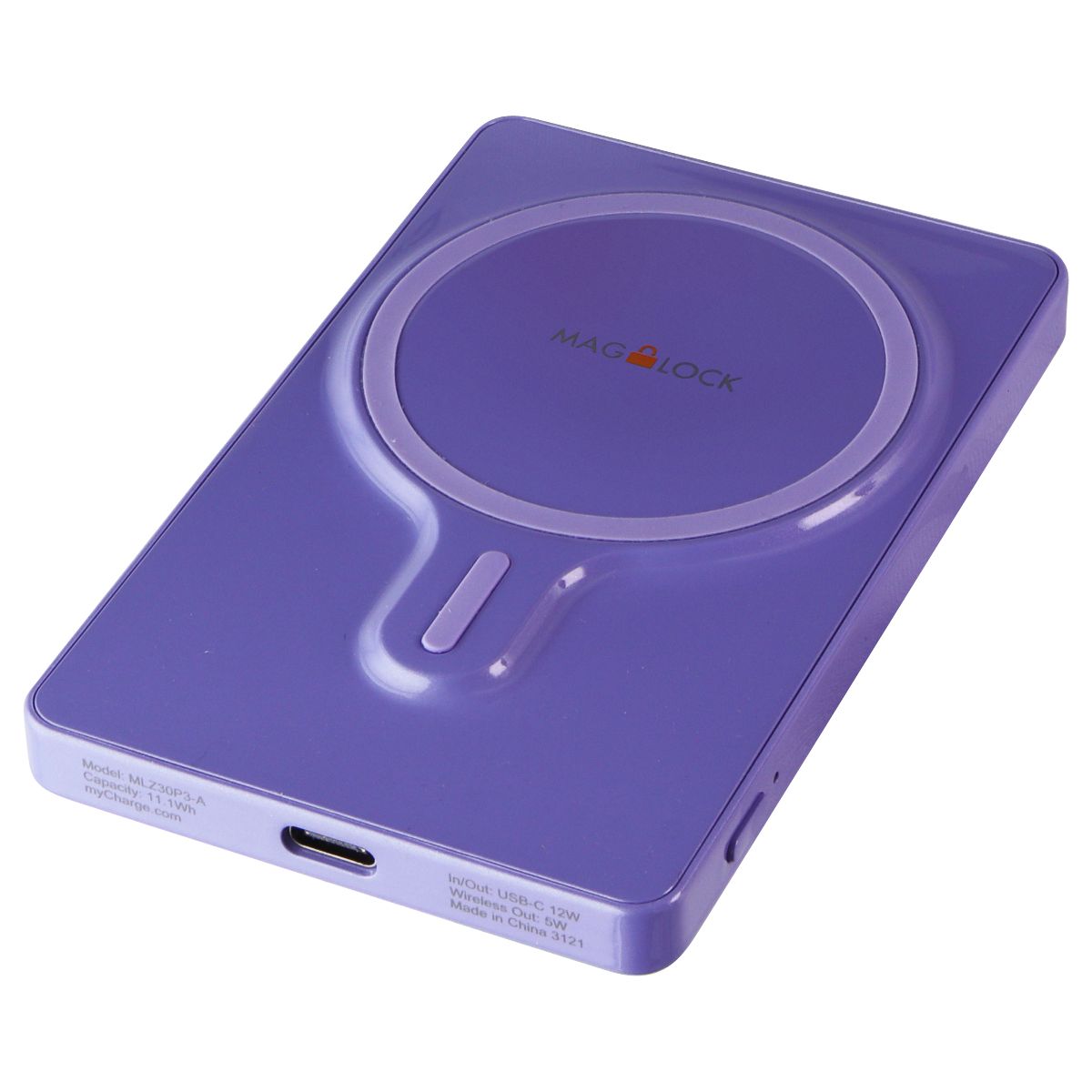 MyCharge Mag-Lock Magnetic 3,000mAh Powerbank for MagSafe iPhones - Purple Cell Phone - Chargers & Cradles myCharge    - Simple Cell Bulk Wholesale Pricing - USA Seller