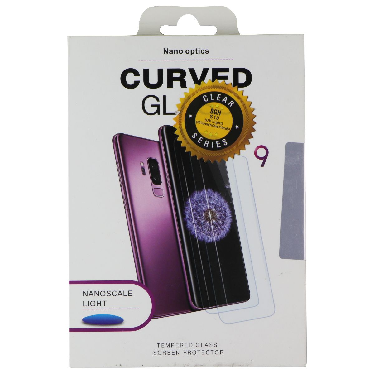 Nano Optics Curved Glass Screen Protector for Samsung Galaxy S10 Cell Phone - Screen Protectors Nano Optics    - Simple Cell Bulk Wholesale Pricing - USA Seller