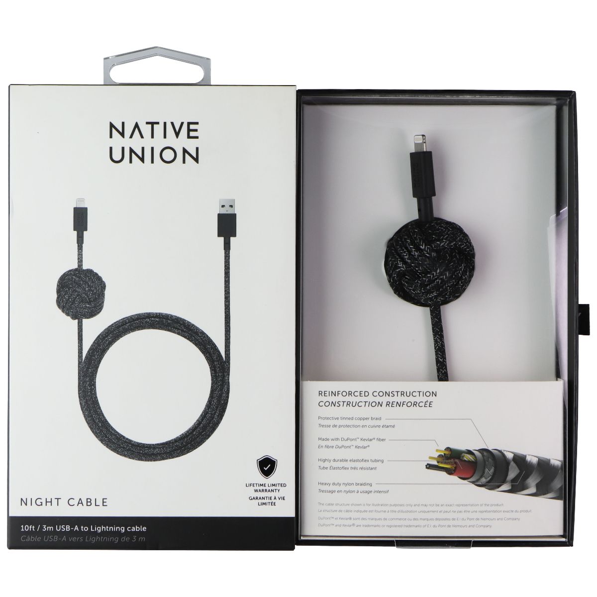 Native Union Night Cable USB-A to Lightning 8-Pin 10FT Cable - Cosmos Cell Phone - Cables & Adapters Native Union    - Simple Cell Bulk Wholesale Pricing - USA Seller