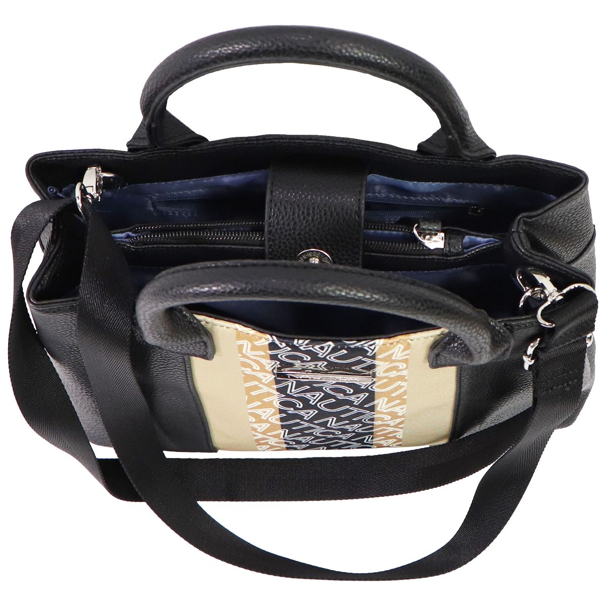 Nautica Pebble Crossbody Handbag - Black/Khaki Womens Handbags & Purses Nautica    - Simple Cell Bulk Wholesale Pricing - USA Seller