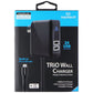 Naztech TRiO Wall Charger w/ 2x USB A ports and Built-in Micro-USB Cable - Black