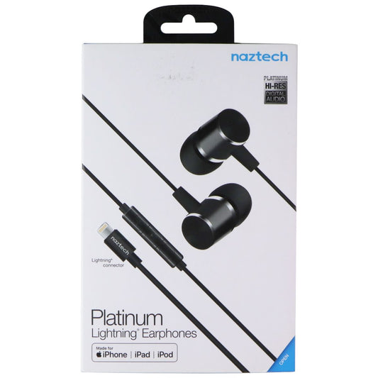 Naztech Platinum In-Ear 8-Pin Wired Earphones with Built-in Mic - Black