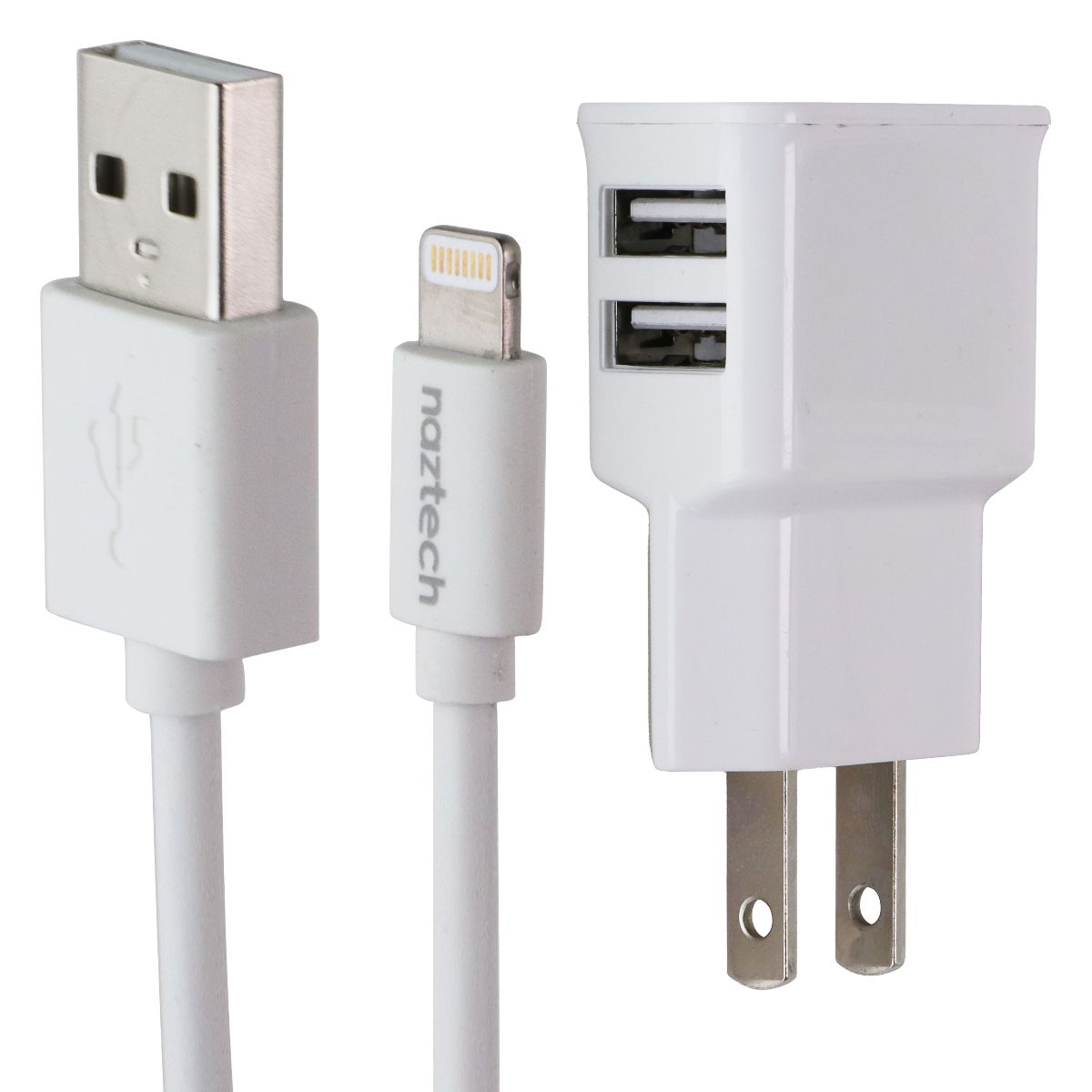 Naztech 6 Foot Lightning 8-pin to USB Cable + Dual USB Travel Charger Bundle