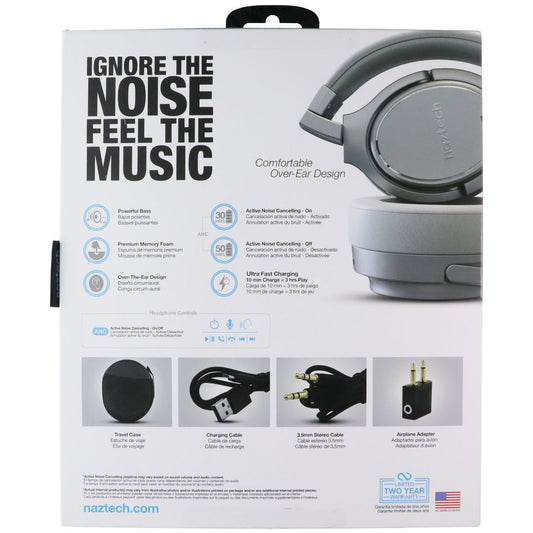 Naztech Driver ANC1000 Bluetooth Wireless Headphones - Silver