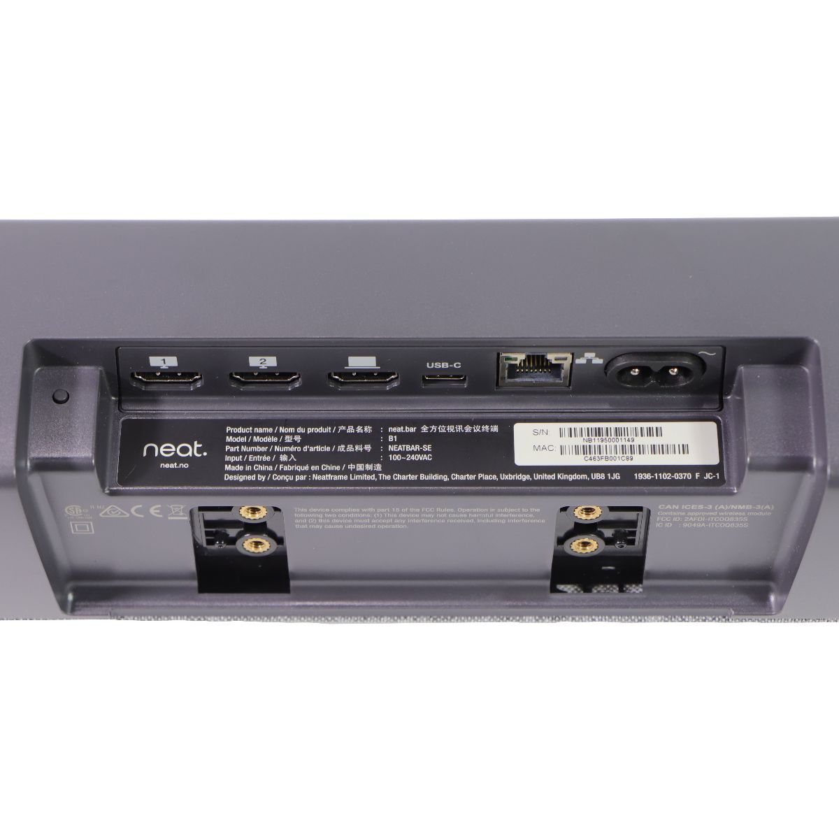 Neat Bar (Gen 1) with Neat Select (BYOD) Video Conferencing Device (NEATBAR-SE)