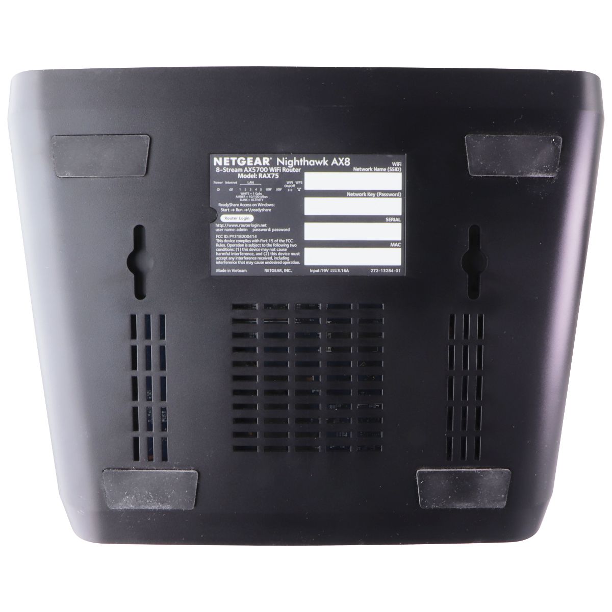 NETGEAR Nighthawk AX8 (8-Stream) AX5700 Wi-Fi 6 Router (RAX75) Networking - Wireless Wi-Fi Routers Netgear - Simple Cell Bulk Wholesale Pricing - USA Seller
