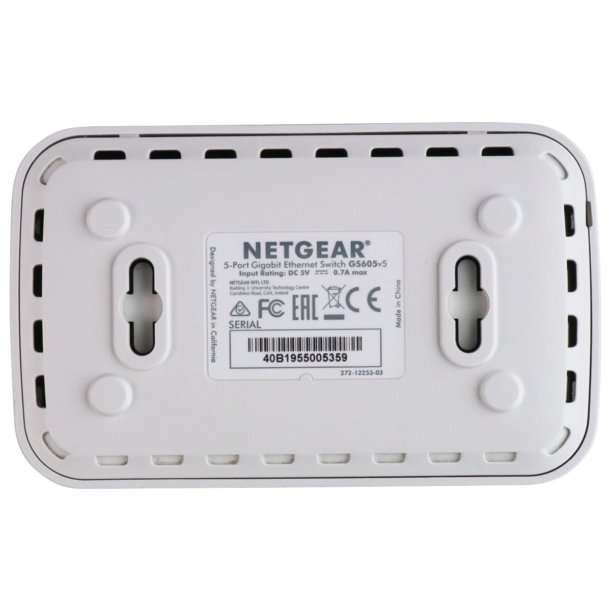 NETGEAR 5 Port Gigabit Ethernet Switch (GS605v5) - White