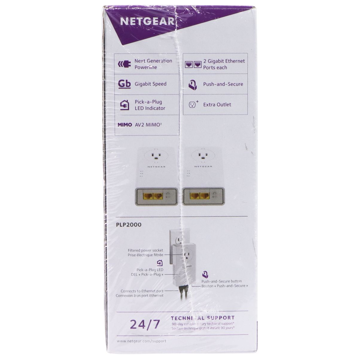 NETGEAR Powerline 2000 Ethernet Adapter - 2000 Mbps / White (PLP2000) Networking - Powerline Networking Netgear - Simple Cell Bulk Wholesale Pricing - USA Seller
