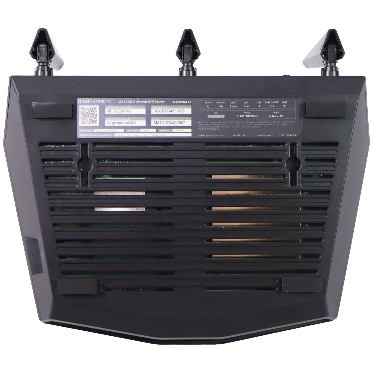 NETGEAR Nighthawk AX2400 Dual-Band WiFi 6 Router w/NETGEAR Armor (RAX29) 3.0 USB