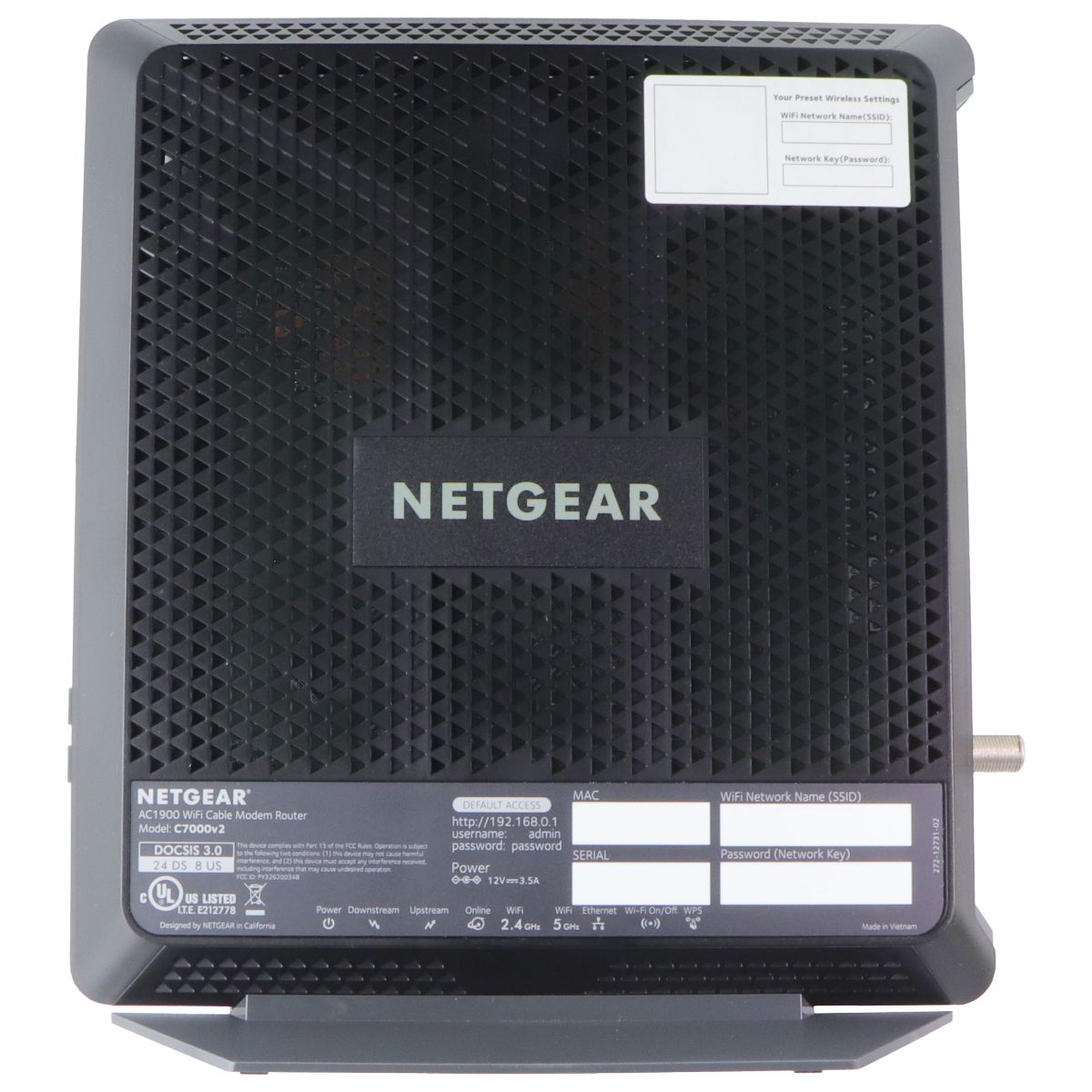 NETGEAR Nighthawk AC1900 (24x8) Wi-Fi Cable Modem Router (C7000)