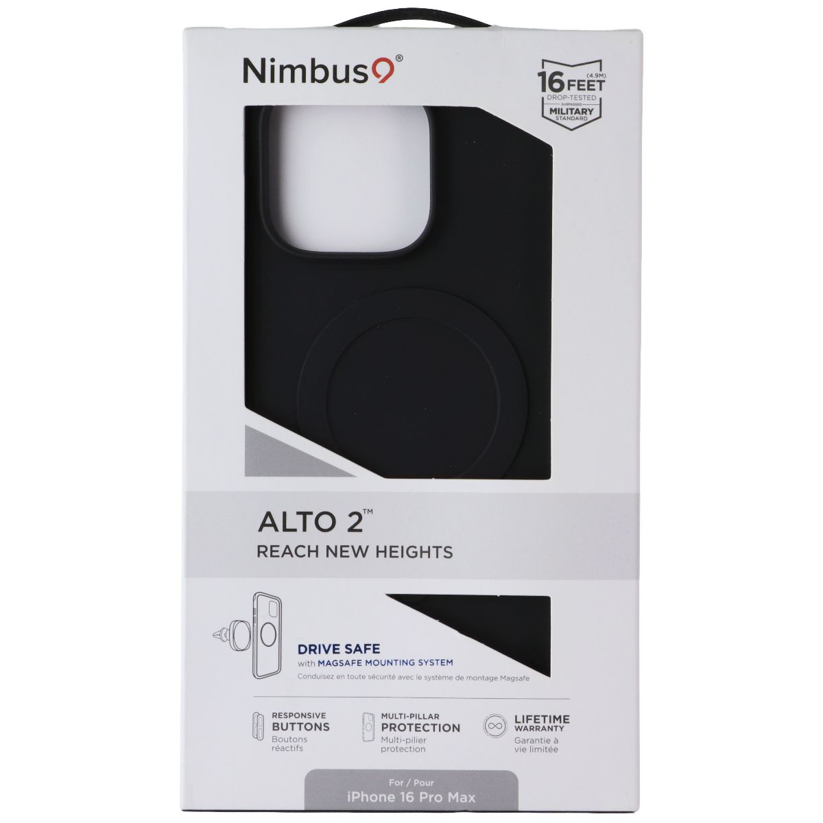 Nimbus9 Alto 2 Series MagSafe Case for Apple iPhone 16 Pro Max - Black