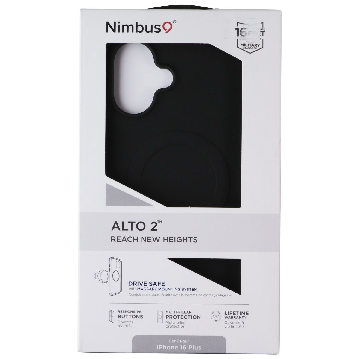 Nimbus9 Alto 2 Series Case for MagSafe for Apple iPhone 16 Plus - Black
