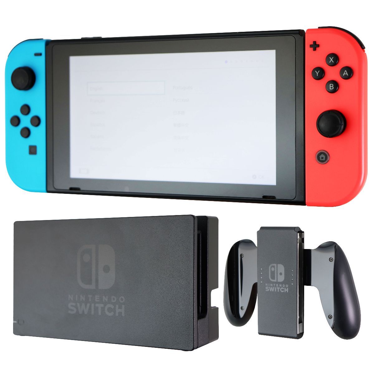 Nintendo Switch Console with Neon Blue and Neon Red Joy‑Cons / HAC-001 (-01) Gaming/Console - Video Game Consoles Nintendo - Simple Cell Bulk Wholesale Pricing - USA Seller