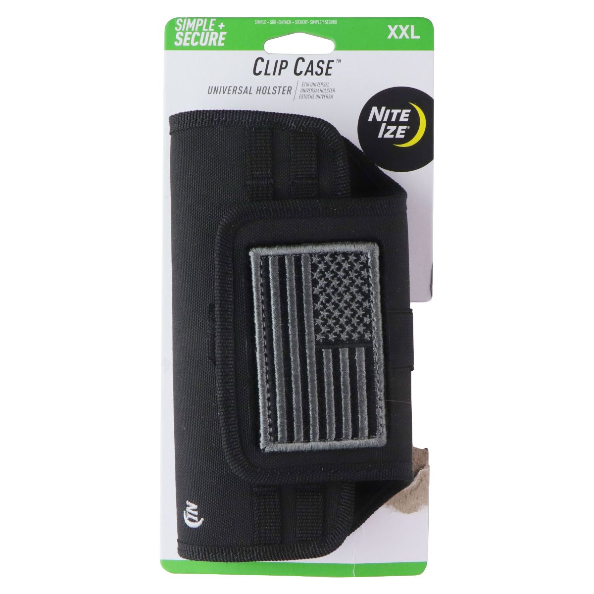 Nite Ize Horizontal Clip Case Universal Holster (XXL) - Black/USA Patch Cell Phone - Cases, Covers & Skins Nite Ize - Simple Cell Bulk Wholesale Pricing - USA Seller
