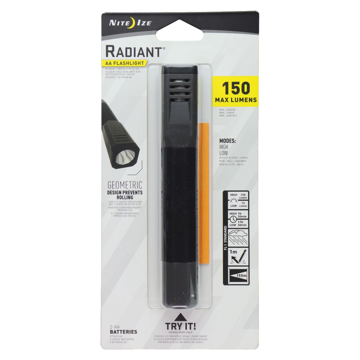 Nite Ize R2A-M1-R7 Inova Radiant AA Flashlight - Grey Camping & Hiking - Flashlights, Lanterns & Lights Nite Ize - Simple Cell Bulk Wholesale Pricing - USA Seller