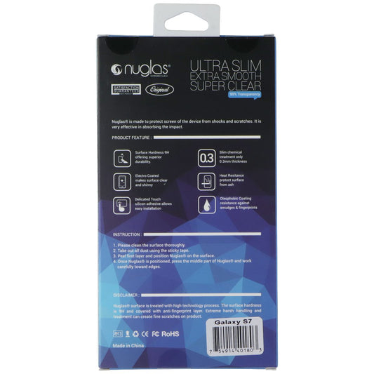 Nuglas Crystal Clear Tempered Glass Screen Protector for Galaxy S7 - Clear Cell Phone - Screen Protectors Nuglas - Simple Cell Bulk Wholesale Pricing - USA Seller