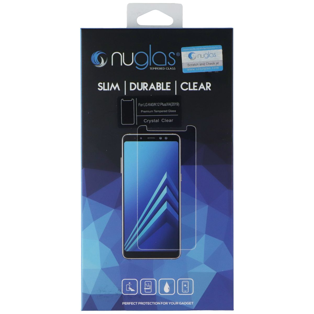 Nuglas Crystal Clear Tempered Glass for LG K40/K12 Plus/X4 (2019) - Clear