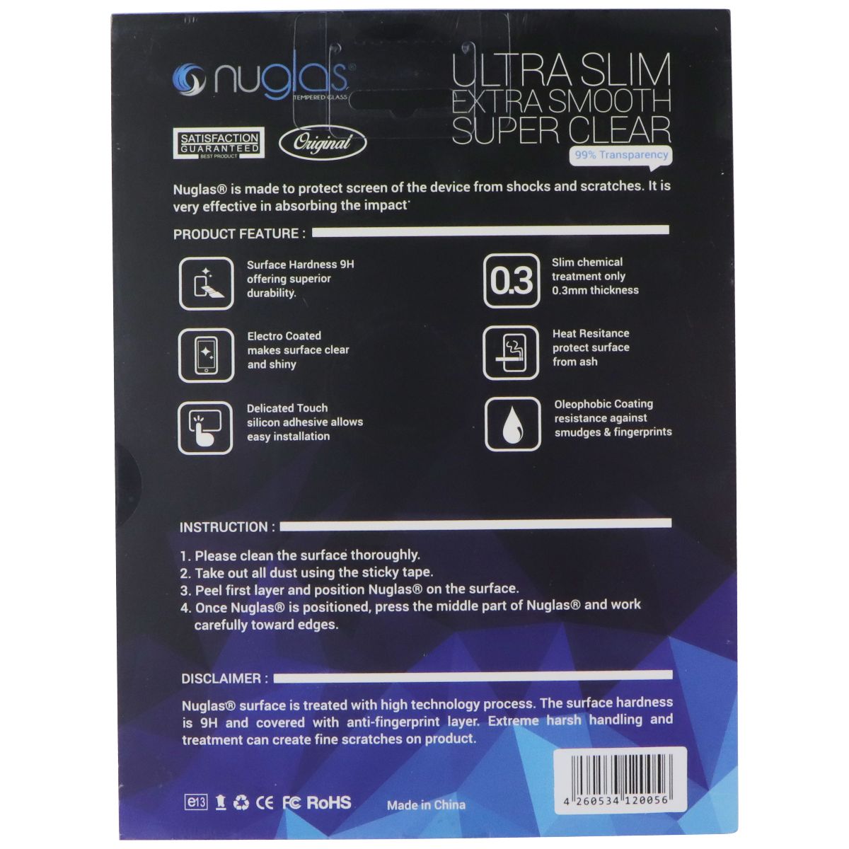Nuglas Ultra Slim .3mm Tempered Glass Screen Protector for Apple iPad 2/3/4 iPad/Tablet Accessories - Screen Protectors Nuglas - Simple Cell Bulk Wholesale Pricing - USA Seller