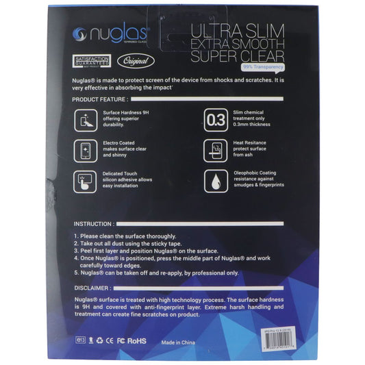 Nuglas Crystal Clear Series Tempered Glass for iPad Pro 12.9 (2021-2018) iPad/Tablet Accessories - Screen Protectors Nuglas - Simple Cell Bulk Wholesale Pricing - USA Seller