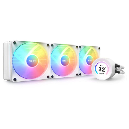 NZXT Kraken Elite 360 RGB, 360MM Liquid Cooler w/ RGB Fans - White (RL-KR36E-W1) Computer Parts - CPU Fans & Heatsinks NZXT - Simple Cell Bulk Wholesale Pricing - USA Seller