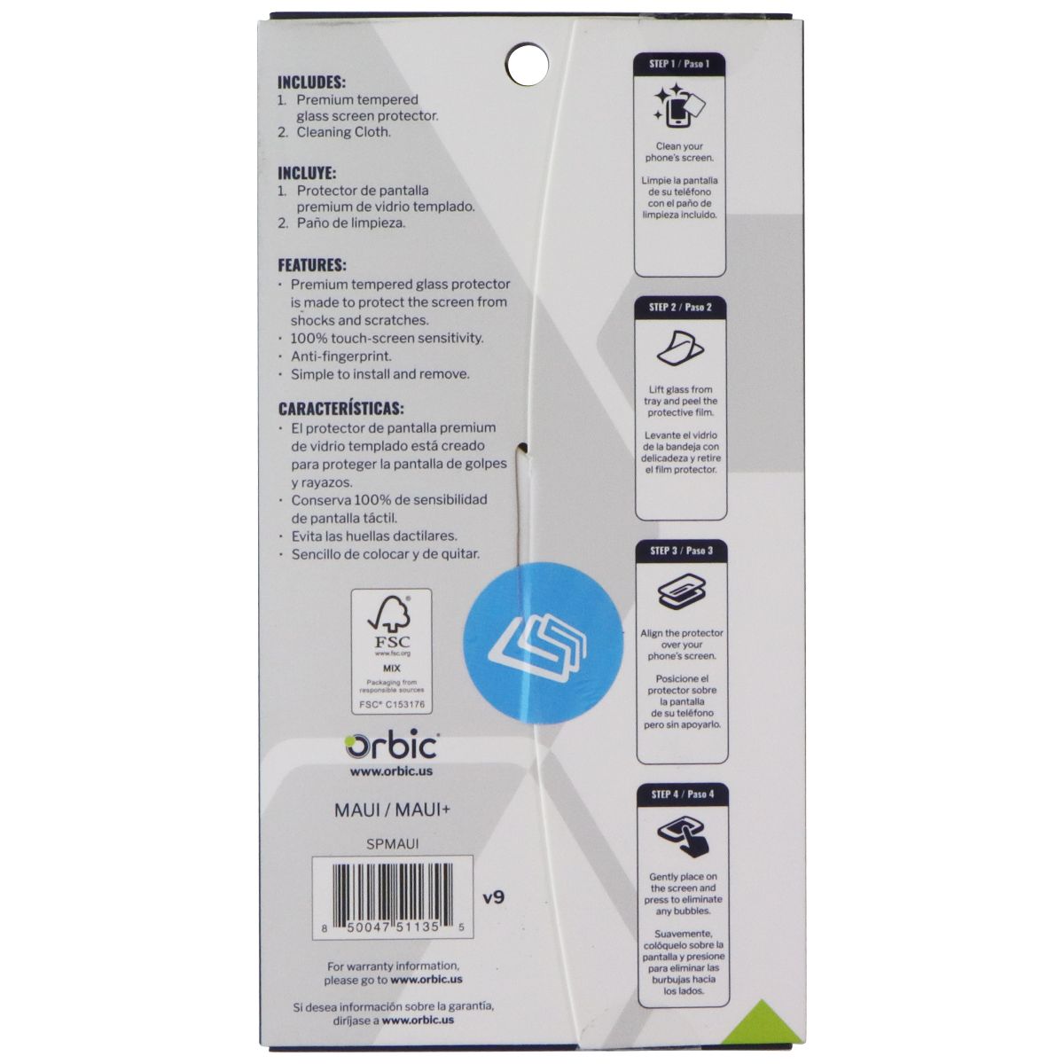 Orbic Tempered Glass Screen Protector for Maui / Maui+ Cell Phone - Screen Protectors Orbic - Simple Cell Bulk Wholesale Pricing - USA Seller