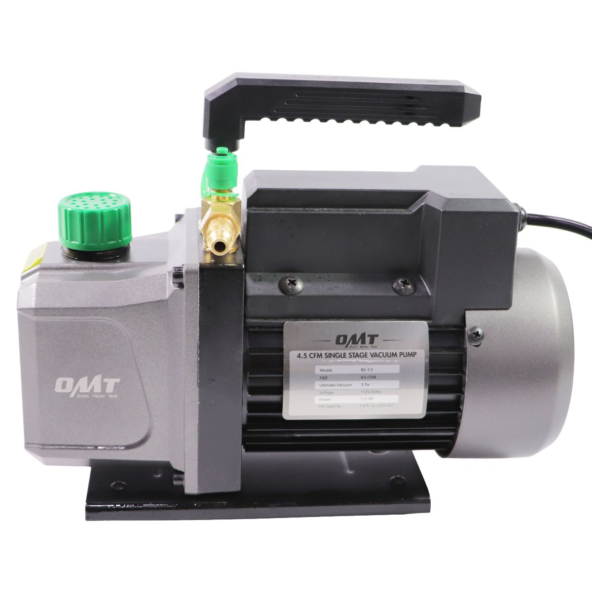Orion Motor Tech Vacuum Pump 4.5 cfm 1/3 hp HVAC Single Stage Vacuum Pump