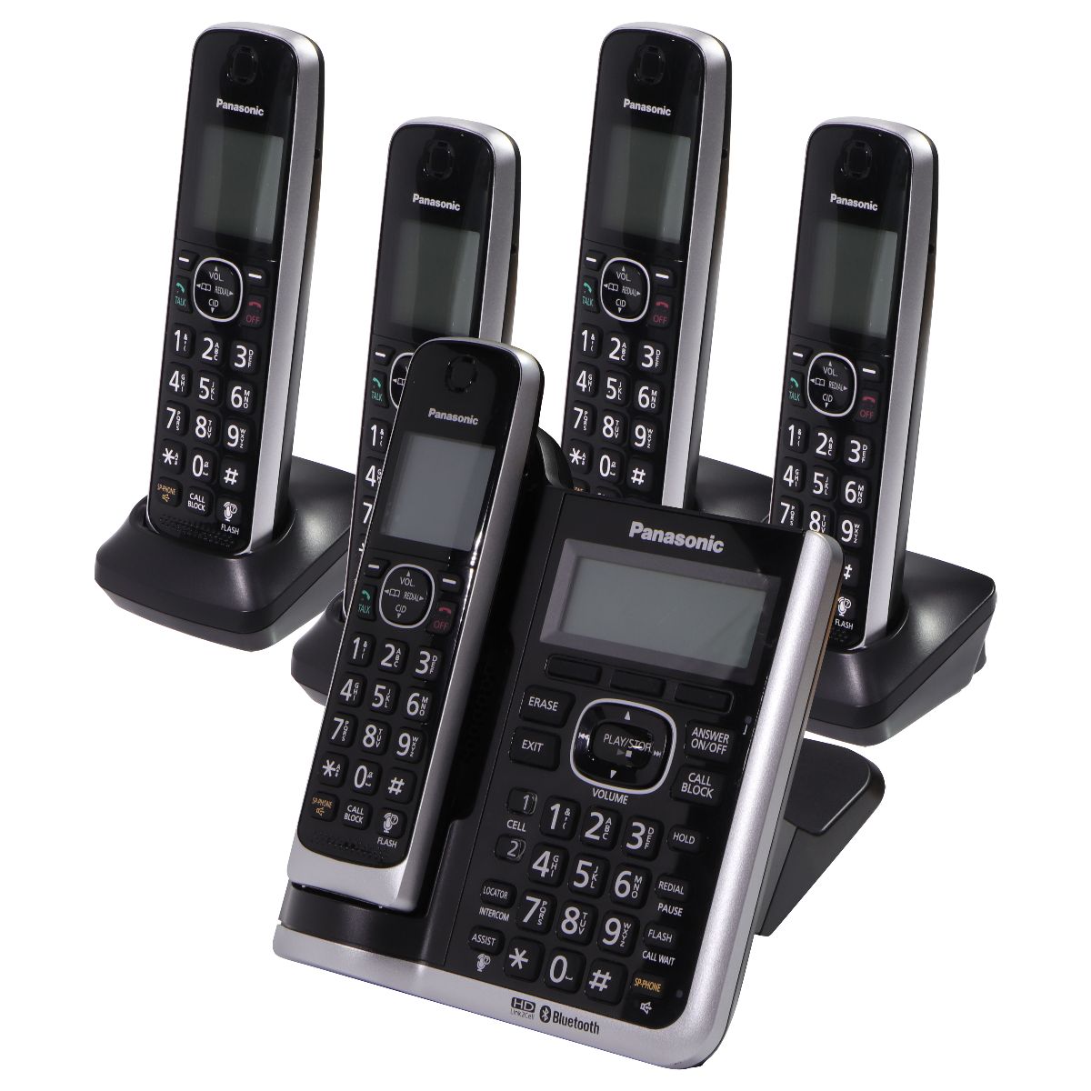 Panasonic KX-TG885SK Dect 6.0 HD Link2Cell Phone System w/ 4 KX-TGFA51 Handsets Networking - VoIP Home Phones Panasonic    - Simple Cell Bulk Wholesale Pricing - USA Seller