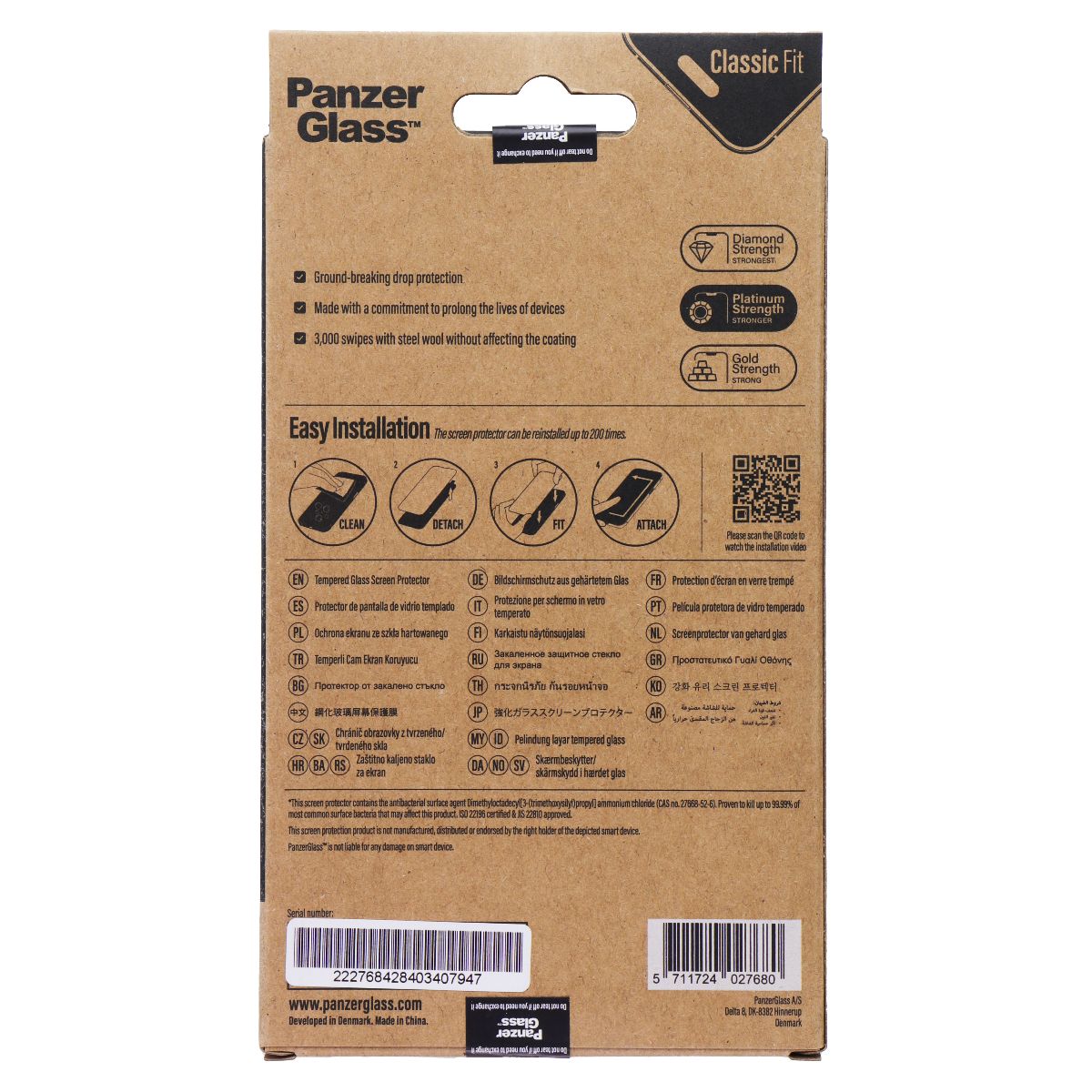 PanzerGlass Platinum Strength Classic Fit Screen Protector for iPhone 14 Pro Cell Phone - Screen Protectors PanzerGlass - Simple Cell Bulk Wholesale Pricing - USA Seller