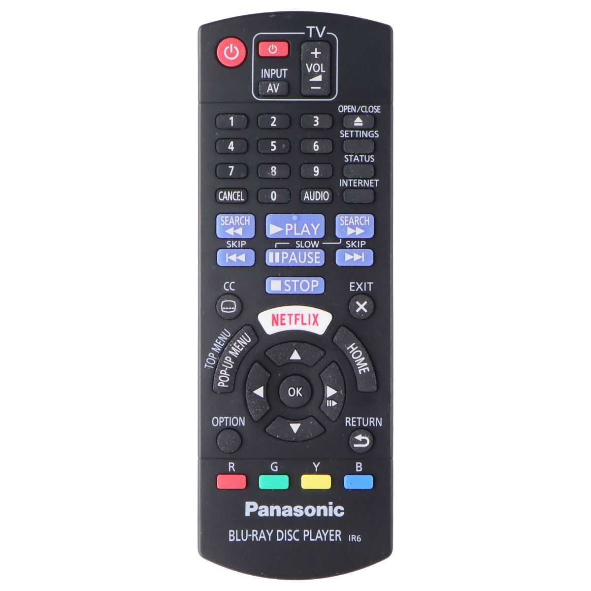 Panasonic Blu-Ray Disc Player Remote Control (N2QAYAb001282) - Black TV, Video & Audio Accessories - Remote Controls Panasonic - Simple Cell Bulk Wholesale Pricing - USA Seller