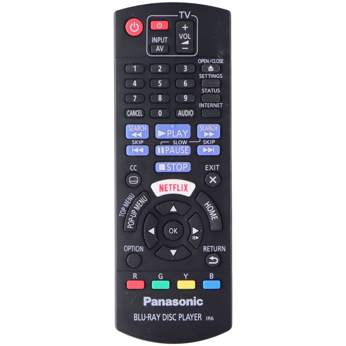 Panasonic Blu-Ray Disc Player Remote Control (N2QAYB001282) - Black TV, Video & Audio Accessories - Remote Controls Panasonic - Simple Cell Bulk Wholesale Pricing - USA Seller