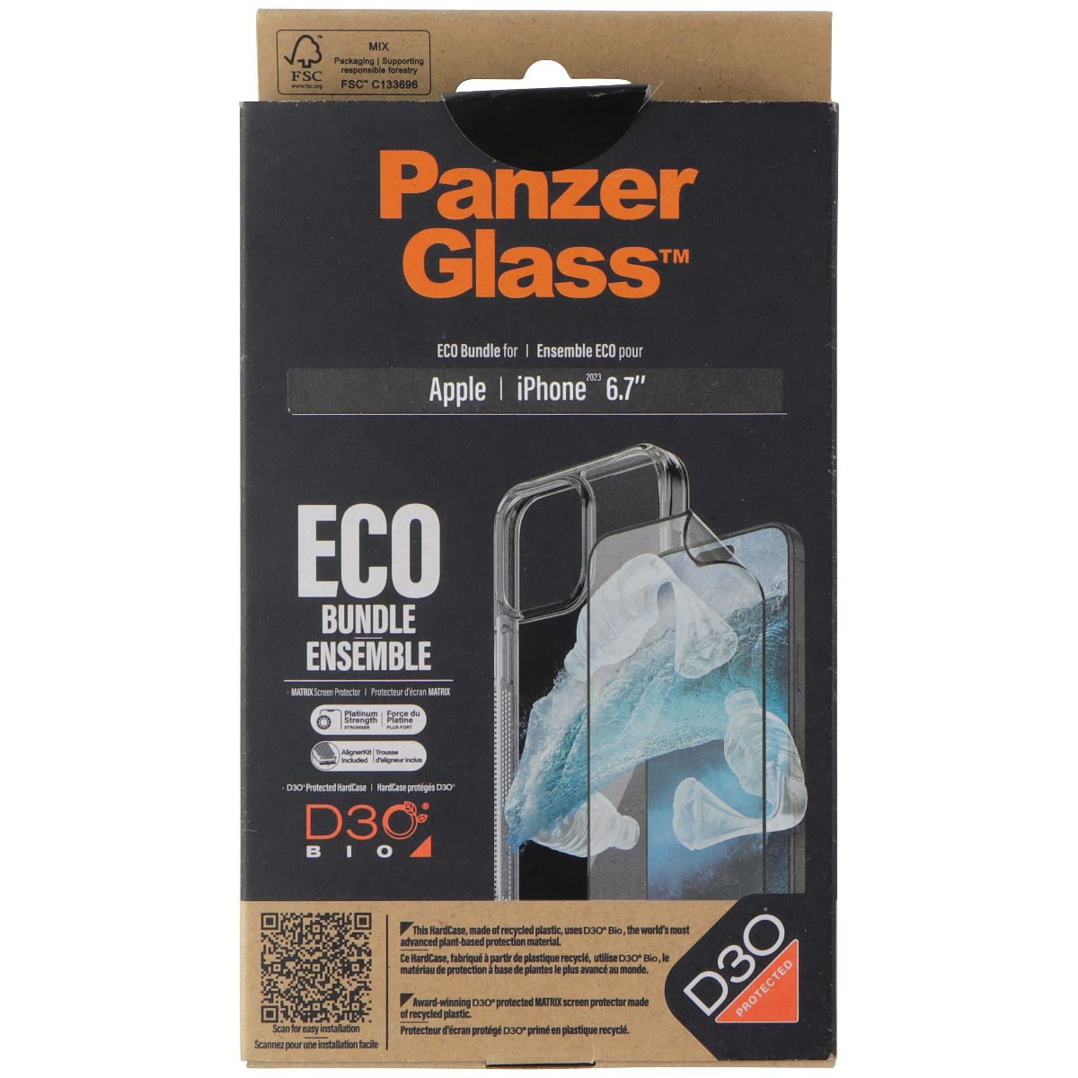 PanzerGlass Eco Bundle with Screen Protector + Case for iPhone 15 Plus - Clear