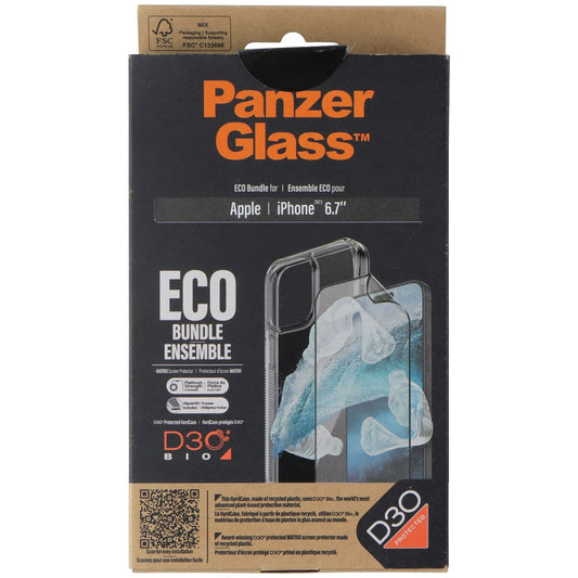 PanzerGlass Eco Bundle with Screen Protector + Case for iPhone 15 Plus - Clear Cell Phone - Accessory Bundles PanzerGlass - Simple Cell Bulk Wholesale Pricing - USA Seller