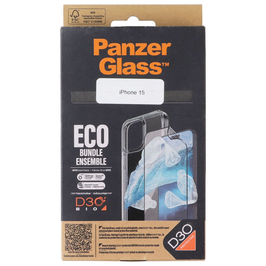 PanzerGlass Eco Bundle with Screen Protector + Case for iPhone 15 - Clear