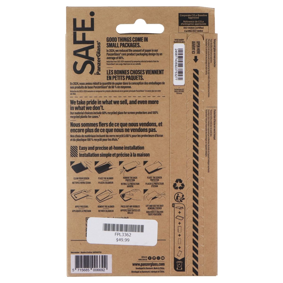 PanzerGlass SAFE. Screen Protector for Apple iPhone 16 Plus / iPhone 15 Plus Cell Phone - Screen Protectors PanzerGlass - Simple Cell Bulk Wholesale Pricing - USA Seller