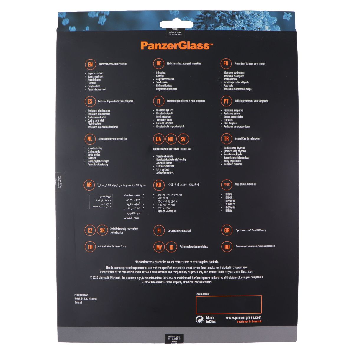 PanzerGlass Edge to Edge Glass Screen Protector for Microsoft Surface Go