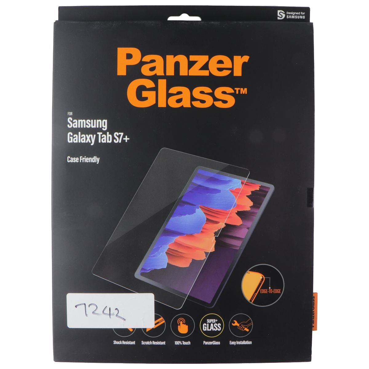 PanzerGlass Screen Protector for Samsung Galaxy Tab S7+ iPad/Tablet Accessories - Screen Protectors PanzerGlass - Simple Cell Bulk Wholesale Pricing - USA Seller