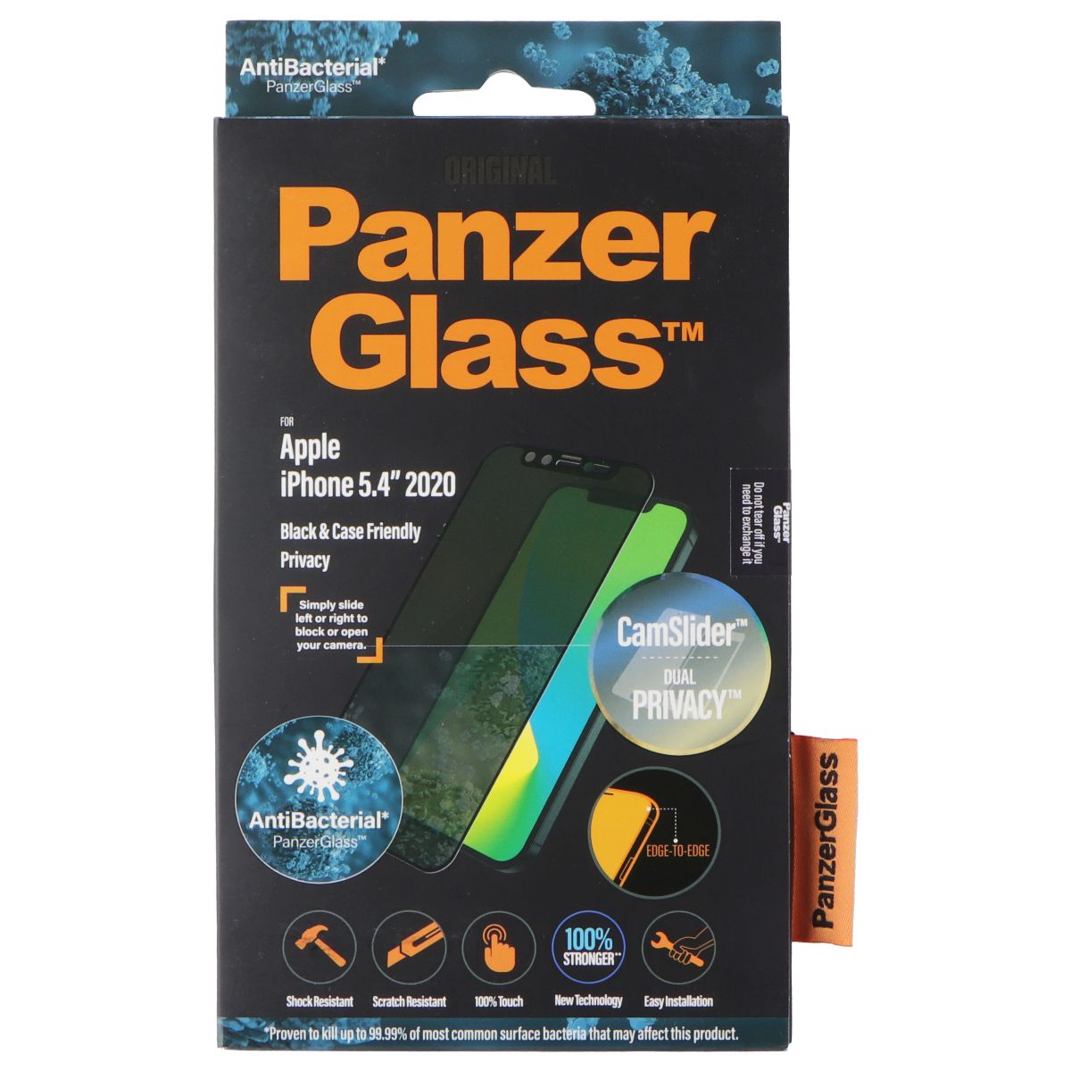 PanzerGlass Screen Protector w/ Cam Slider for Apple iPhone 12 Mini - Privacy Cell Phone - Screen Protectors PanzerGlass - Simple Cell Bulk Wholesale Pricing - USA Seller