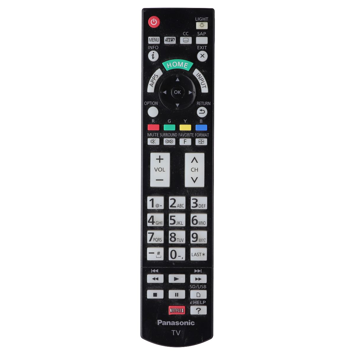 Panasonic Remote Control (N2QAYB000862) for Select Panasonic TVs - Black TV, Video & Audio Accessories - Remote Controls Panasonic - Simple Cell Bulk Wholesale Pricing - USA Seller