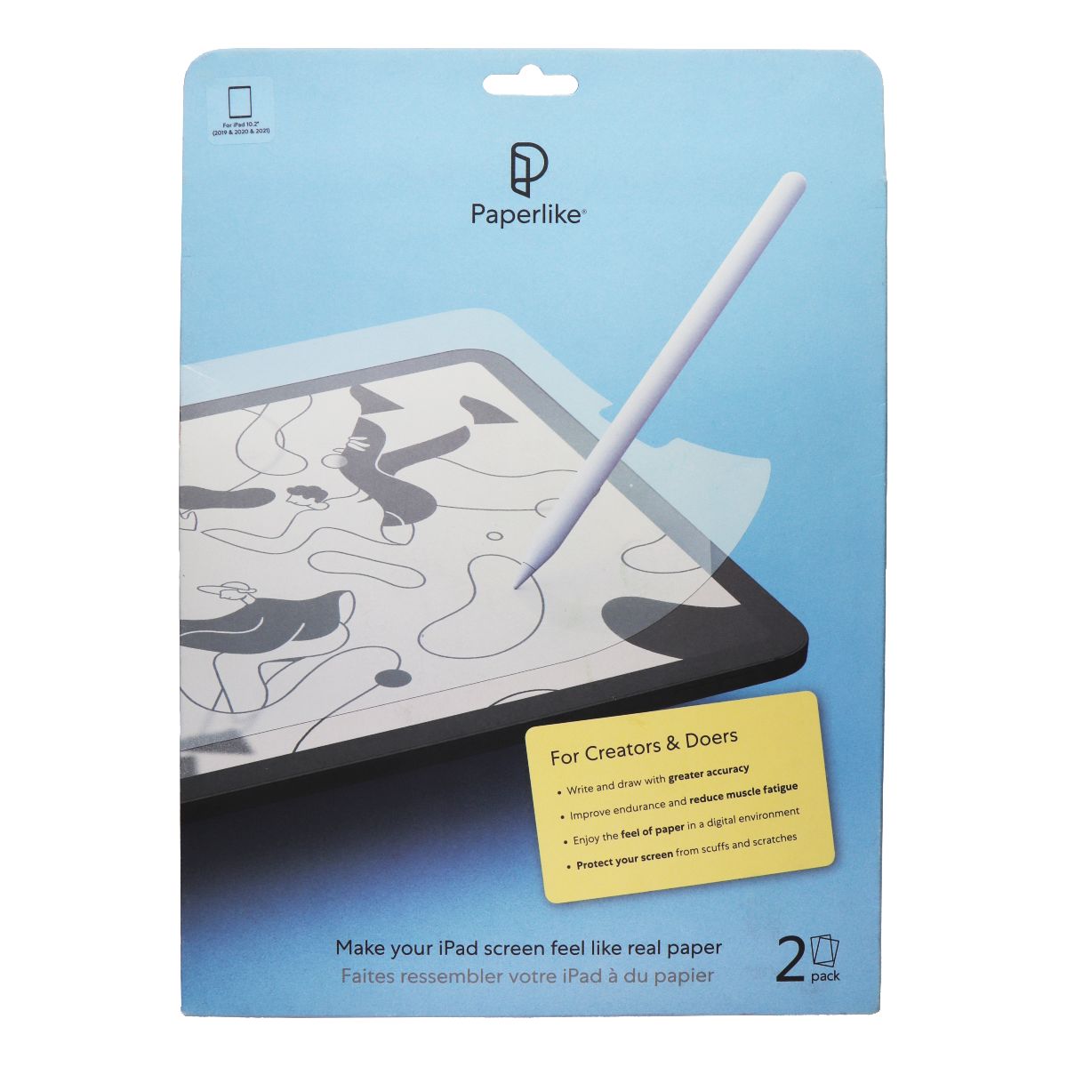 Paperlike 2.1 (2-Pack) Screen Protector for iPad 10.2-inch (2019/20/21) 9th Gen iPad/Tablet Accessories - Screen Protectors Paperlike    - Simple Cell Bulk Wholesale Pricing - USA Seller